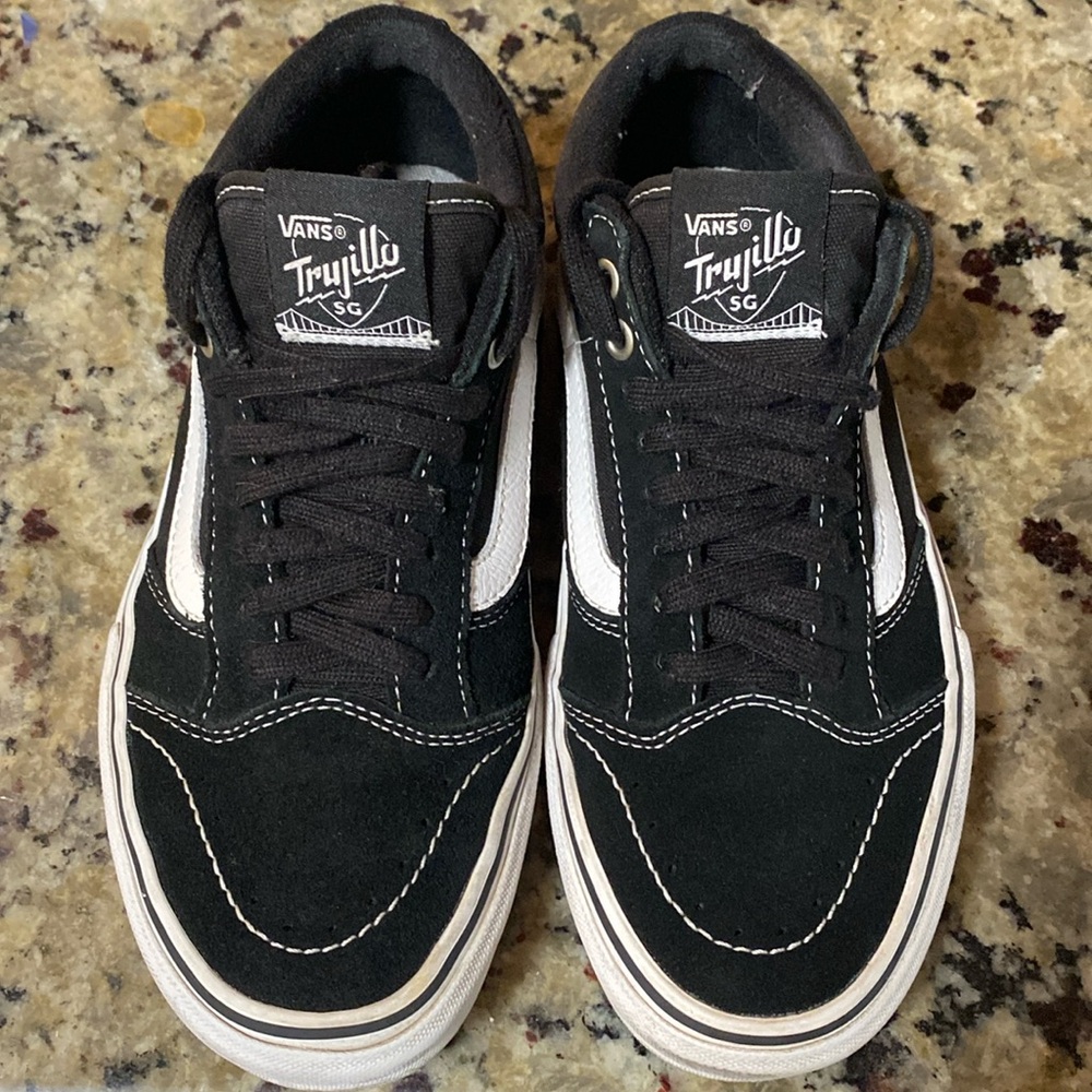 Black Vans skate shoe. Trujillo Pro style.